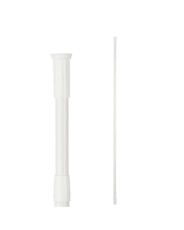 Berilo witte aluminium douche verlengstangen, 200 cm lang, 2.2 cm diameter, set van 18 voor bad en badkamer.