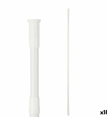 Berilo witte aluminium verlengstang voor douche, 200 cm lang, 2,2 cm diameter, set van 18 stuks, geschikt voor huis en bad.