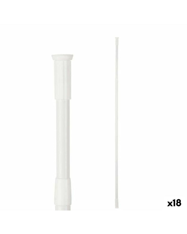 Berilo witte aluminium verlengstang voor douche, 200 cm lang, 2,2 cm diameter, set van 18 stuks, geschikt voor huis en bad.