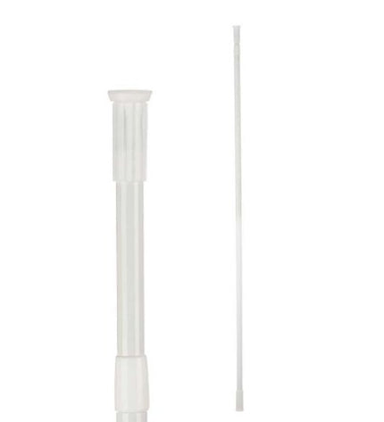 Berilo witte aluminium verlengbare stang voor douche, 260 cm, 2.2 x 2.2 cm, 18 stuks, geschikt voor huis en bad.