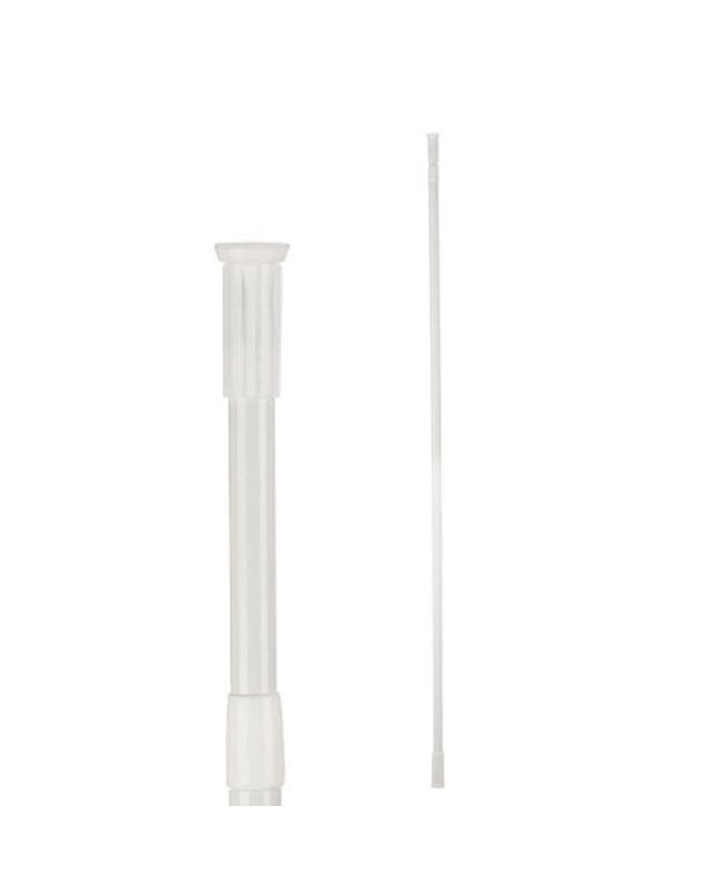 Berilo witte aluminium verlengbare stang voor douche, 260 cm, 2.2 x 2.2 cm, 18 stuks, geschikt voor huis en bad.