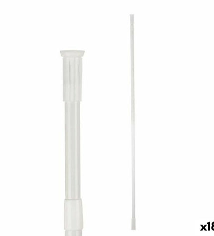 Berilo Wit Aluminium verlengbare douche stang, 260 cm, 2.2 cm diameter, 18 stuks, geschikt voor huis en badkamer.