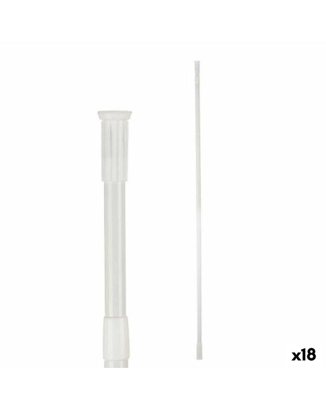 Berilo Wit Aluminium verlengbare douche stang, 260 cm, 2.2 cm diameter, 18 stuks, geschikt voor huis en badkamer.