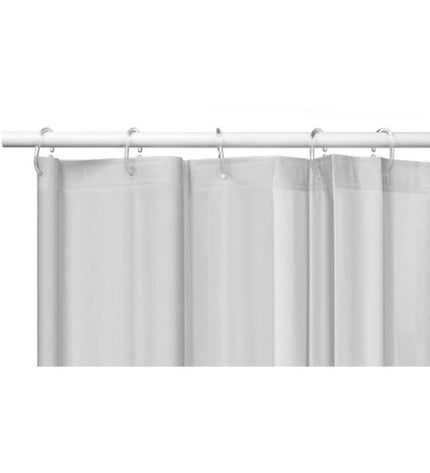 Berilo Grijs polyethylene EVA shower curtain with 12 panels, 180x180 cm, suitable for bathroom and home use.