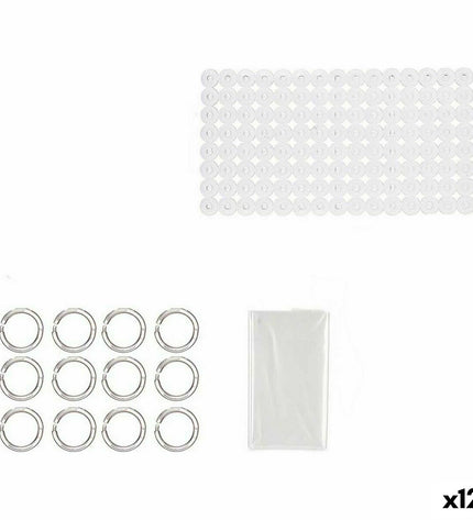 Set of 12 transparent PVC and EVA storage bags from Berilo, measuring 28 x 42 x 6 cm, suitable for household and bathroom use.