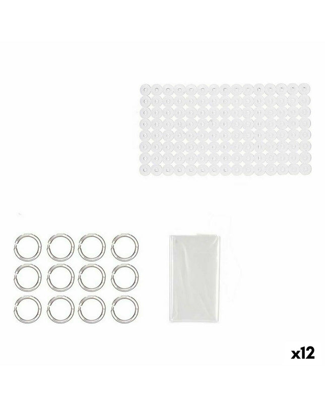 Set of 12 transparent PVC and EVA storage bags from Berilo, measuring 28 x 42 x 6 cm, suitable for household and bathroom use.