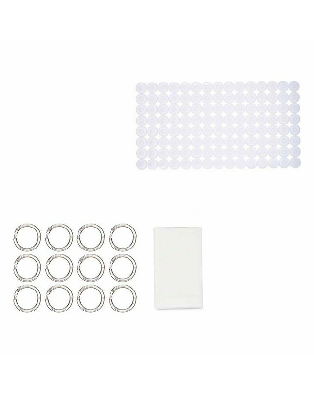 Set of 12 Berilo PVC EVA bath mats in white, measuring 28x42x6 cm, suitable for home and bathroom use.