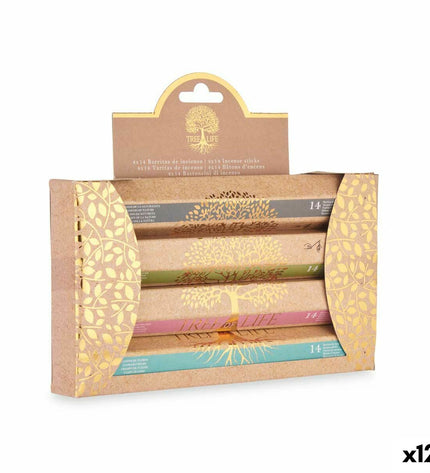 A set of 12 Acorde Wierookset Acorde Tree of Life incense sticks with decorative packaging, ideal for home and cooking decor.