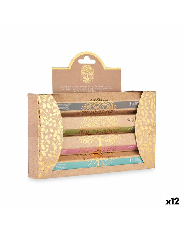 A set of 12 Acorde Wierookset Acorde Tree of Life incense sticks with decorative packaging, ideal for home and cooking decor.