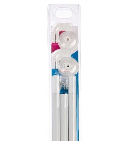 Berilo white aluminium shower rod with 18 shower curtain hooks, 90x90 cm, for bathroom and kitchen use.