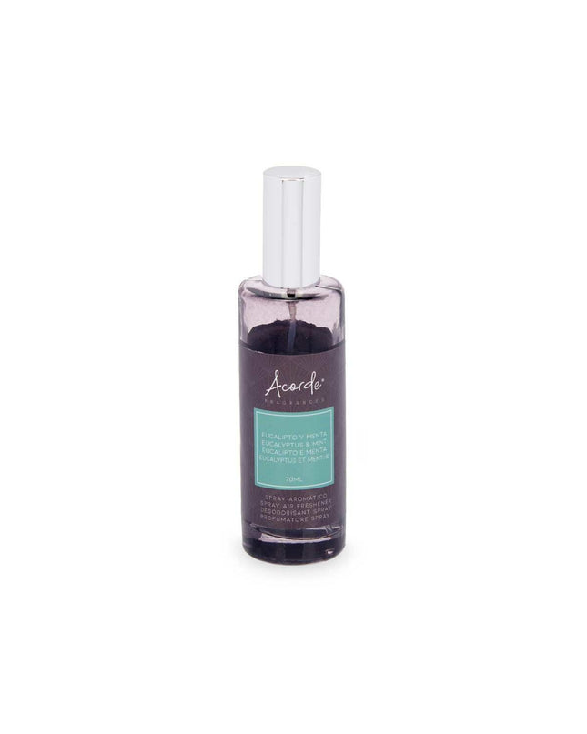 Acorde eucalyptus and mint air freshener spray bottles, 70 ml, for home and kitchen use, displayed in a set of 12.