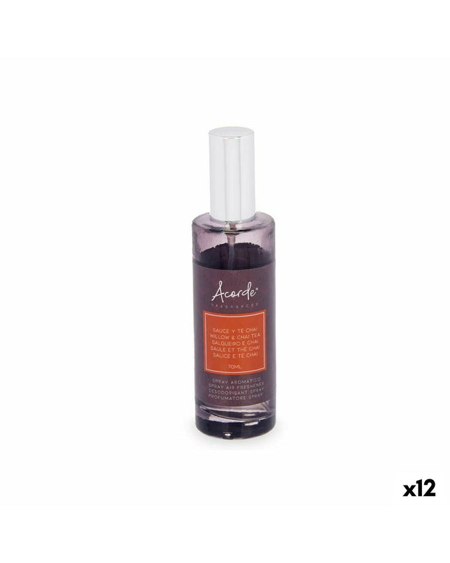 Acorde Luchtverfrisserspray Chai-thee 70 ml with 12 bottles, house and kitchen decor, freshening air in a home setting