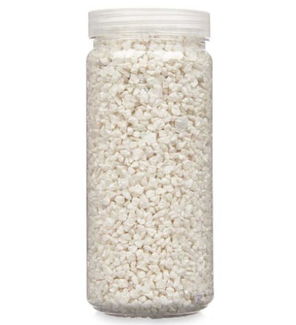 Gift Decor witte decoratieve stenen, 2-5 mm, tuin buiten decoratie, 12 stuks, geschikt voor tuin en buiteninrichting.
