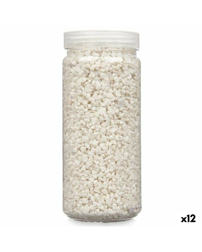 Gift Decor decorative white stones, 2-5mm, 12 pieces for outdoor garden decoration, natural stones for garden decor.