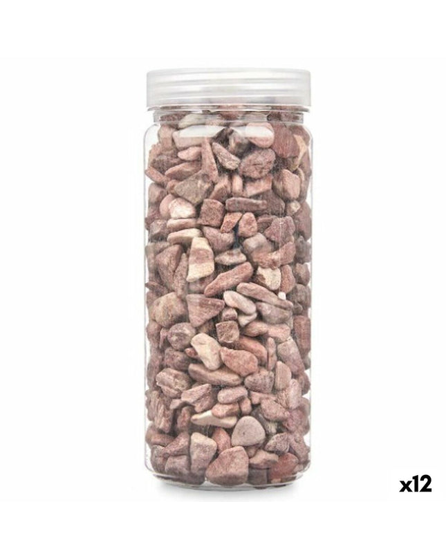 Decorative red stones from Gift Decor, 10-20 mm size, outdoor garden decor, 12 pieces in a set, natural stone appearance.