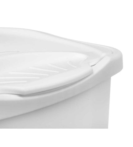Six Stefanplast white plastic laundry baskets, 50L capacity, 37x56x39 cm, for home organization and storage.