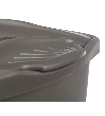 Set of six Stefanplast anthracite plastic laundry baskets, 50L capacity, measuring 37 x 56 x 39 cm for home storage and organization.