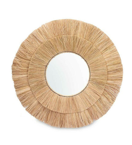 Gift Decor round brown wall mirror, 110x110 cm, with a sleek circular frame, perfect for home decor and kitchen areas.