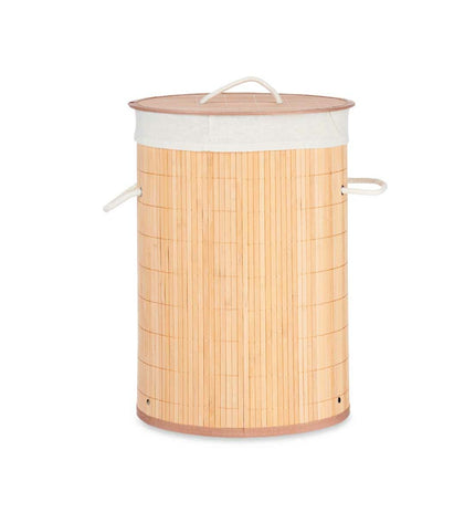 Kipit natural cotton and polyester laundry baskets with bamboo and MDF handles, set of 4, 48L, 37x50x37cm for home organization