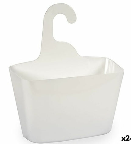 Berilo badkamerorganiser houder in wit plastic, 11.5x31.5x28.5 cm, voor badkamer en huisgebruik, set van 24 stuks
