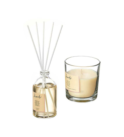Six Acorde Vanille air freshener sets in 100 ml bottles, designed for home decor and kitchen use, featuring vanilla scent.