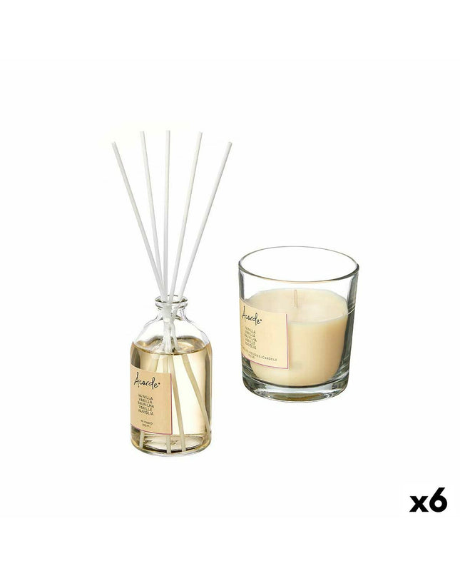 Acorde Vanille air freshener set with six 100ml bottles, ideal for home decor and kitchen freshening, featuring vanilla scent.
