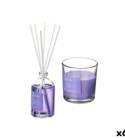 Acorde Lavendel luchtverfrisserset with six 100ml bottles, ideal for home decor and freshening up living spaces.