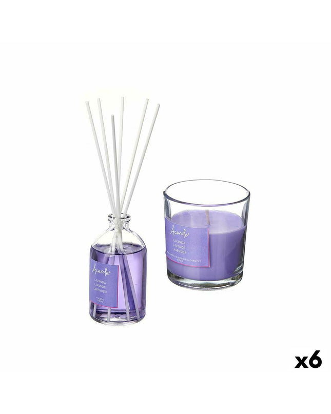 Acorde Lavendel luchtverfrisserset with six 100ml bottles, ideal for home decor and freshening up living spaces.
