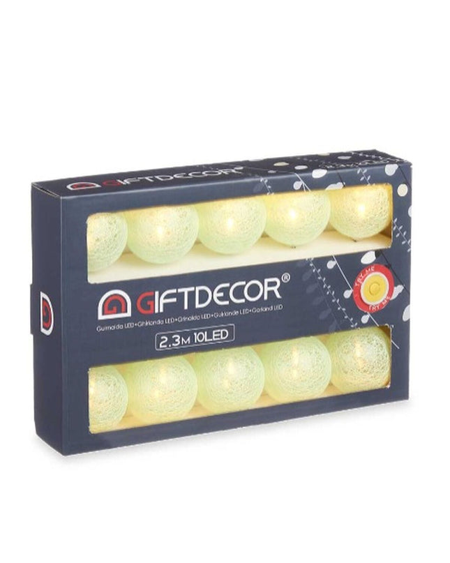 Gift Decor LED-lichtkrans in groen, 2.3 m tuin decoratie met 12 klotvormige lichtslingers voor buitengebruik