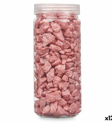 Decorative red garden stones from Gift Decor, 10-20 mm, 700g, outdoor decoration, 12 pieces in natural outdoor setting.