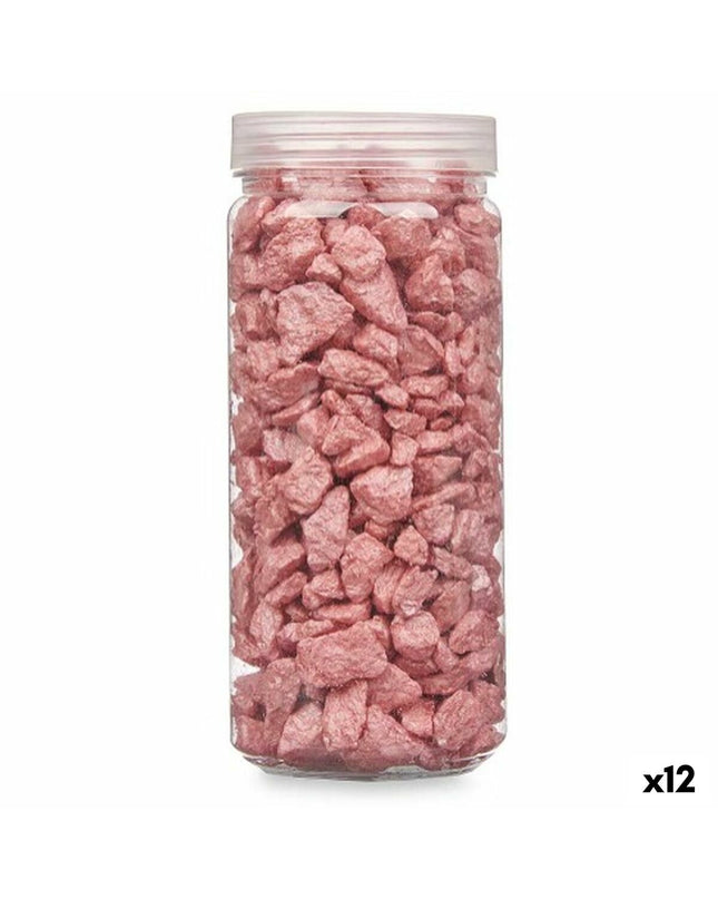 Decorative red garden stones from Gift Decor, 10-20 mm, 700g, outdoor decoration, 12 pieces in natural outdoor setting.