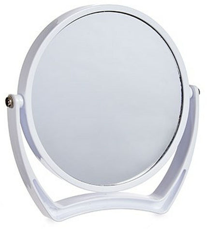 Set of six Berilo white crystal plastic bathroom mirrors, 19x18.7 cm, suitable for home and kitchen use.