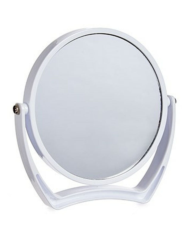 Set of six Berilo white crystal plastic bathroom mirrors, 19x18.7 cm, suitable for home and kitchen use.