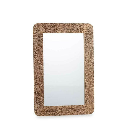 Rectangular brown wall mirror by Gift Decor, 90x60 cm, ideal for home decor and kitchen spaces.