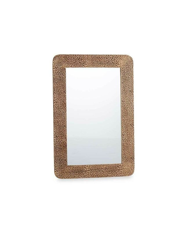 Rectangular brown wall mirror by Gift Decor, 90x60 cm, ideal for home decor and kitchen spaces.