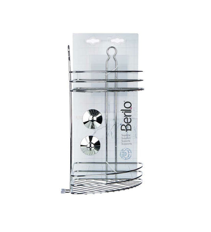 Set of six Berilo metal and ABS shower supports in steel, measuring 26x39x19 cm, suitable for bathroom installation.