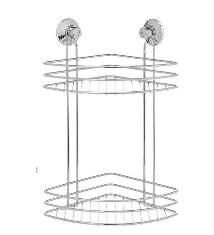 Set of six Berilo metal and ABS shower supports in stainless steel finish, measuring 26x39x19 cm, for bathroom use.