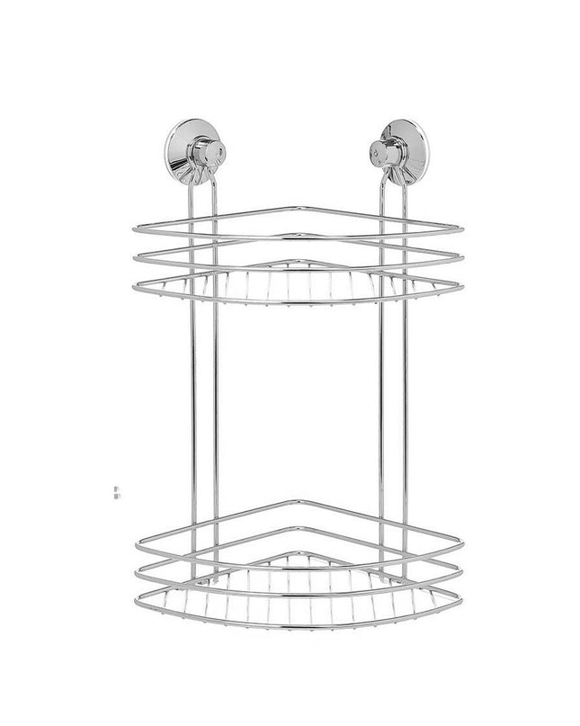 Set of six Berilo metal and ABS shower supports in stainless steel finish, measuring 26x39x19 cm, for bathroom use.