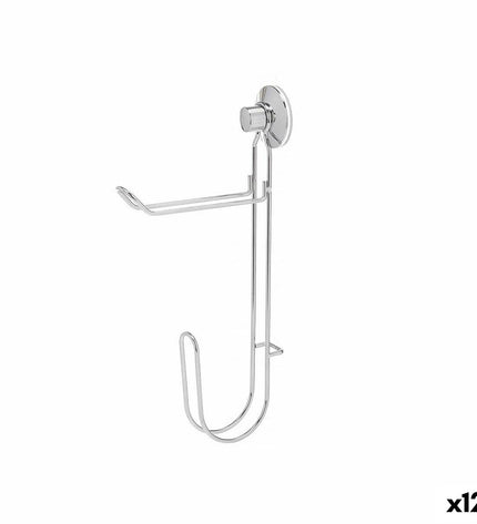 Berilo metal wall-mounted double toilet paper holder in stainless steel, 3 x 32 x 15 cm, suitable for bathroom use.