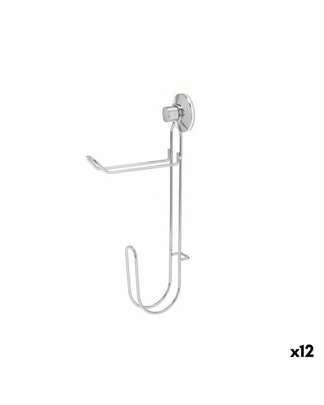 Berilo metal wall-mounted double toilet paper holder in stainless steel, 3 x 32 x 15 cm, suitable for bathroom use.