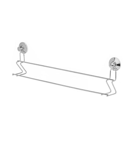 Double Berilo metal towel rack with bar, stainless steel and ABS, measuring 54x15x6.5 cm, ideal for bathroom use.