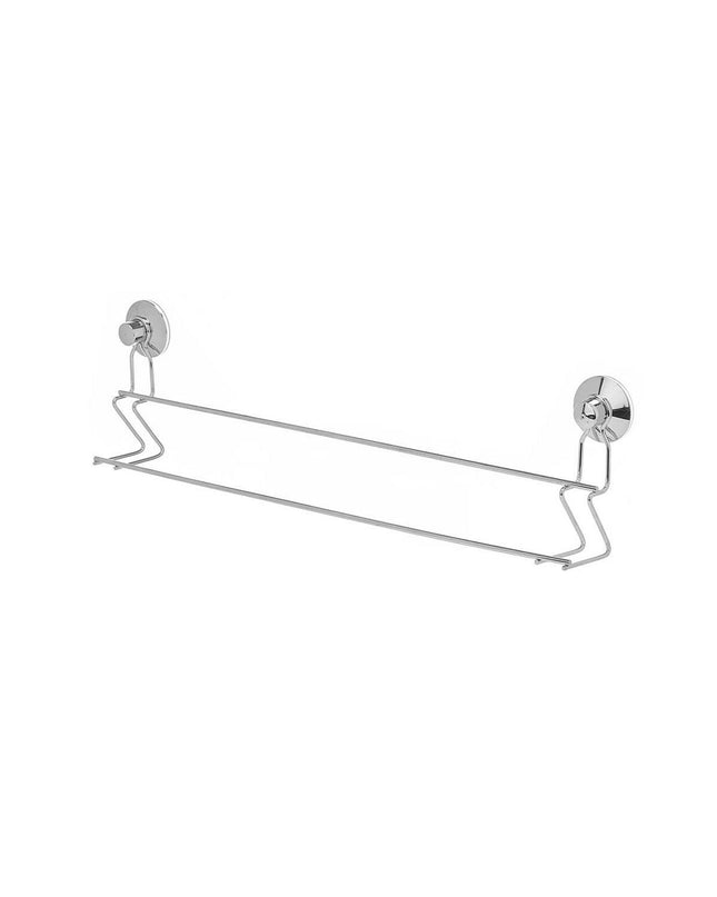Double Berilo metal towel rack with bar, stainless steel and ABS, measuring 54x15x6.5 cm, ideal for bathroom use.