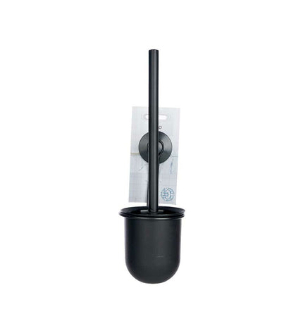 Set of 12 black Berilo steel toilet brushes with ABS handles, measuring 10 x 36 x 10 cm, designed for bathroom use.