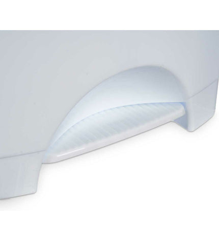 Set of 8 white plastic 10L pedal bins from BigBuy Home for household kitchen and storage organization.