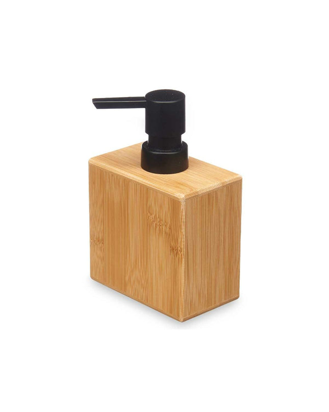 Set of 12 black bamboo plastic soap dispensers by Berilo, 9.7 x 15 x 5.8 cm, suitable for home, kitchen, and bathroom.