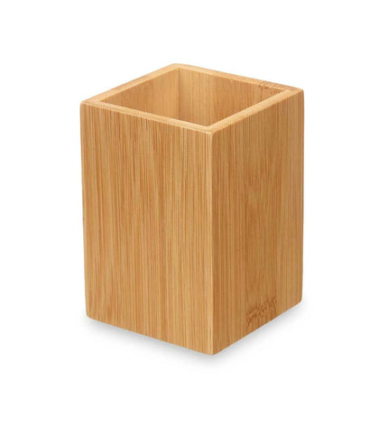 Berilo bamboo toothbrush holder in natural wood finish, 6.8 x 9.7 x 6.8 cm, set of 24, for bathroom organization.