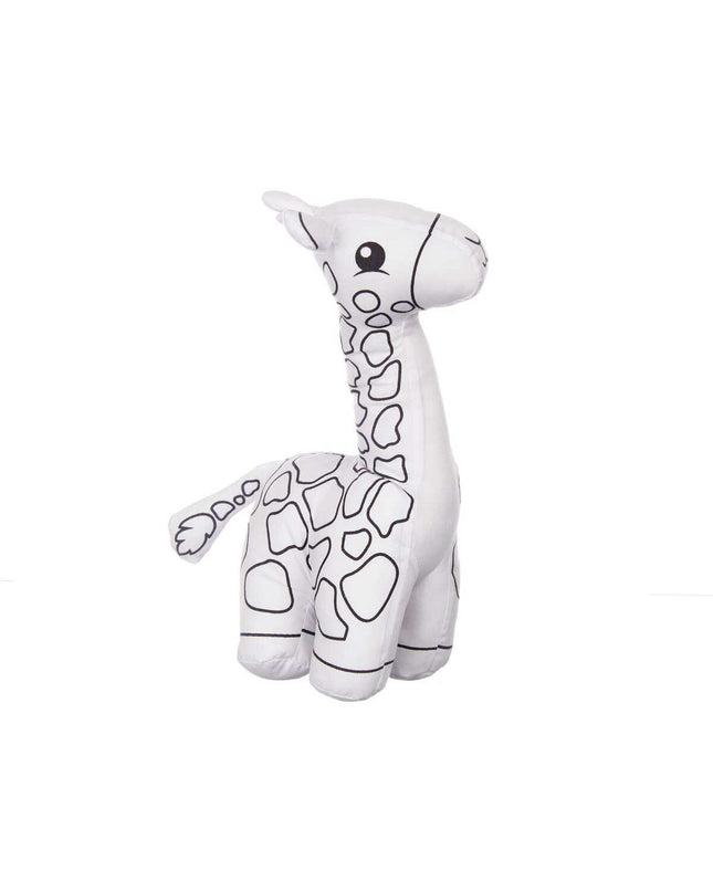 Set of 8 Pincello soft coloring giraffe plush toys in white and black, ideal for children’s play and creative activities.