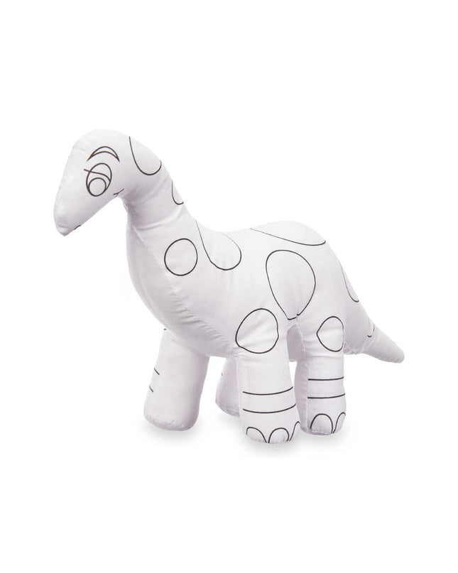Set of 8 Pincello dinosaur plush toys for coloring, featuring soft fabric in white and black with cute dinosaur designs.