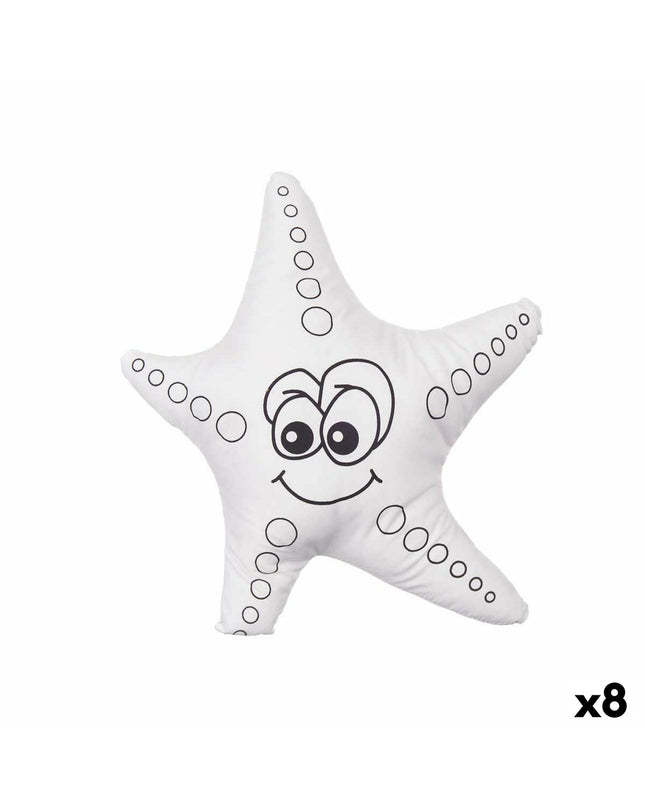 Set of 8 Pincello coloring plush starfish toys in white and black, soft and suitable for children to color and play with.