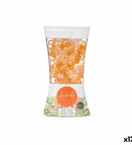 Acorde Oranje Gember air freshener gel 150g pack with 12 units, orange and ginger scent, for home and kitchen decor.